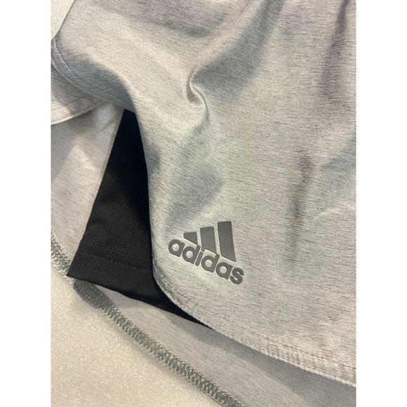 ADIDAS 2 in 1 Barricade Tennis Shorts Silver Black Women Size Large - Picture 3 of 5